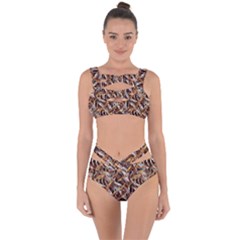 Colorful Wavy Abstract Pattern Bandaged Up Bikini Set  by dflcprints