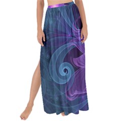 Blown Glass Flower Of An Electricblue Fractal Iris Maxi Chiffon Tie-up Sarong by jayaprime