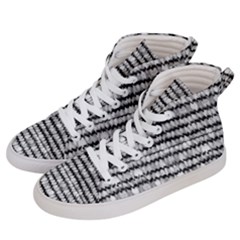 Abstract Wavy Black And White Pattern Women s Hi-top Skate Sneakers by dflcprints