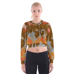 Fire And Water Cropped Sweatshirt by digitaldivadesigns