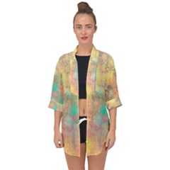 Pink Pastel Abstract Open Front Chiffon Kimono by digitaldivadesigns