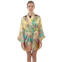 Pink Pastel Abstract Long Sleeve Kimono Robe by digitaldivadesigns