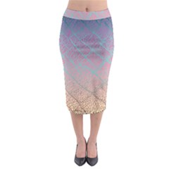 Pink Beige Elephant Skin Midi Pencil Skirt