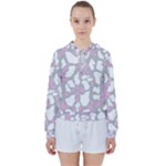 Pink Grey White Cow Print Women s Tie Up Sweat