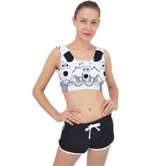 Animal Cartoon Colour Dog V-back Sports Bra by Nexatart