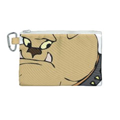 Bulldog Dog Head Canine Pet Canvas Cosmetic Bag (medium) by Nexatart