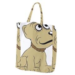 Dog Cute Sitting Puppy Pet Giant Grocery Zipper Tote