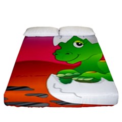 Dinosaur Dino Baby Dino Lizard Fitted Sheet (king Size) by Nexatart