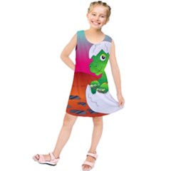 Dinosaur Dino Baby Dino Lizard Kids  Tunic Dress by Nexatart