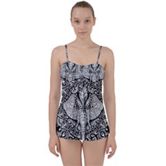 Ornate Hindu Elephant  Babydoll Tankini Set by Valentinaart