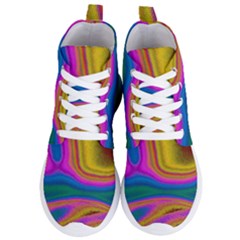 Colorful Waves Women s Lightweight High Top Sneakers