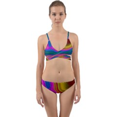 Colorful Waves Wrap Around Bikini Set by LoolyElzayat