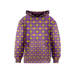 Purple Yellow Swirl Pattern Kids  Pullover Hoodie by BrightVibesDesign