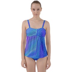 Marble Shades Elephant Texture Twist Front Tankini Set by LoolyElzayat