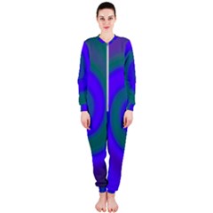 Swirl Green Blue Abstract Onepiece Jumpsuit (ladies)  by BrightVibesDesign