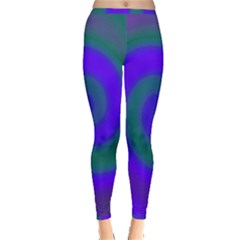 Swirl Green Blue Abstract Inside Out Leggings by BrightVibesDesign