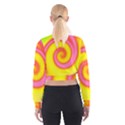 Swirl Yellow Pink Abstract Cropped Sweatshirt View2