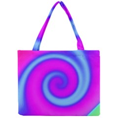 Swirl Pink Turquoise Abstract Mini Tote Bag by BrightVibesDesign