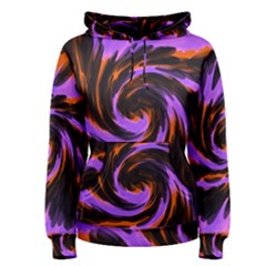 Swirl Black Purple Orange Women s Pullover Hoodie by BrightVibesDesign