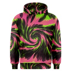 Swirl Black Pink Green Men s Overhead Hoodie by BrightVibesDesign