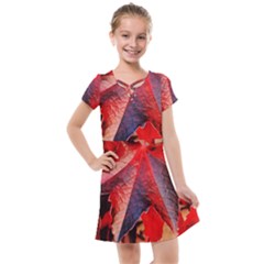 Wine Partner Wild Vine Leaves Plant Kids  Cross Web Dress