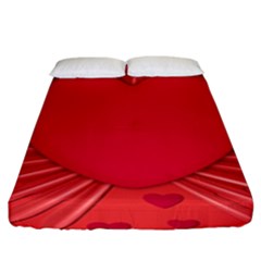 Background Texture Heart Love Fitted Sheet (king Size)