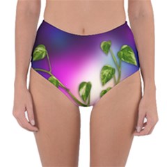 Leaves Green Leaves Background Reversible High-waist Bikini Bottoms