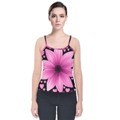 Flower Plant Floral Petal Nature Velvet Spaghetti Strap Top