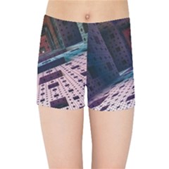 Industry Fractals Geometry Graphic Kids Sports Shorts by Sapixe