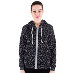 Cracked Dark Texture Pattern Women s Zipper Hoodie by dflcprints