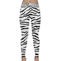 Black And White Tiger Stripes Classic Yoga Leggings by PodArtist