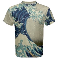 The Classic Japanese Great Wave Off Kanagawa By Hokusai Men s Cotton Tee by PodArtist