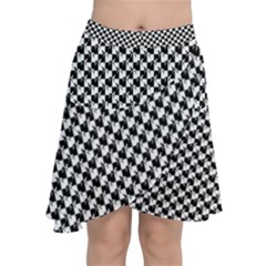 Black And White Checkerboard Weimaraner Chiffon Wrap by PodArtist