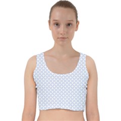 Alice Blue Quatrefoil In An English Country Garden Velvet Racer Back Crop Top by PodArtist