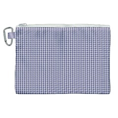 Usa Flag Blue And White Gingham Checked Canvas Cosmetic Bag (xl) by PodArtist