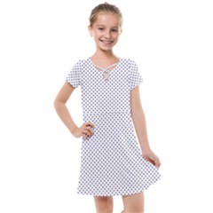 Usa Flag Blue Stars On White Kids  Cross Web Dress