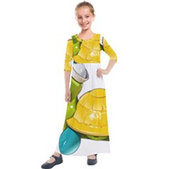 Turtle Sea Turtle Leatherback Turtle Kids  Quarter Sleeve Maxi Dress