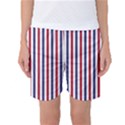 USA Flag Red White and Flag Blue Wide Stripes Women s Basketball Shorts View1