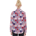 USA Americana Patchwork Red White & Blue Quilt Womens Long Sleeve Shirt View2