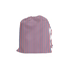 Usa Flag Red And Flag Blue Narrow Thin Stripes  Drawstring Pouches (medium)  by PodArtist