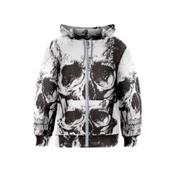 Skull Vintage Old Horror Macabre Kids  Zipper Hoodie by Sapixe