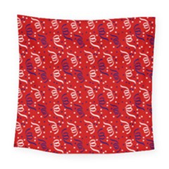 Red White And Blue Usa/uk/france Colored Party Streamers Square Tapestry (large) by PodArtist