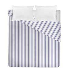 Mattress Ticking Wide Striped Pattern In Usa Flag Blue And White Duvet Cover Double Side (full/ Double Size) by PodArtist