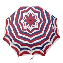 Us United States Red White And Blue American Zebra Strip Folding Umbrellas by PodArtist