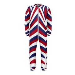 Us United States Red White And Blue American Zebra Strip Onepiece Jumpsuit (kids) by PodArtist