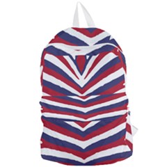 Us United States Red White And Blue American Zebra Strip Foldable Lightweight Backpack by PodArtist