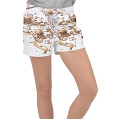 Skull Bone Skeleton Bones Women s Velour Lounge Shorts