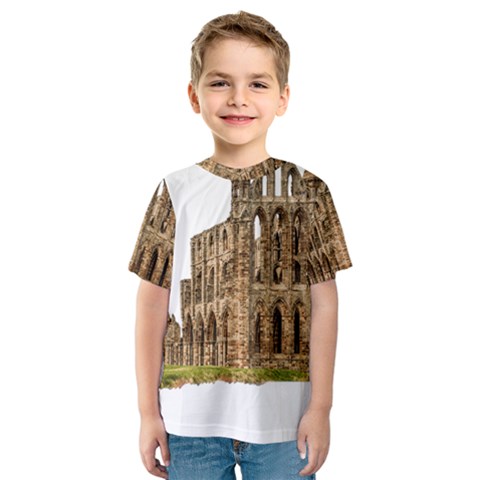 Ruin Monastery Abbey Gothic Whitby Kids  Sport Mesh Tee by Sapixe