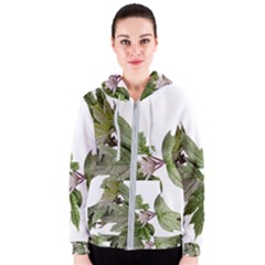 Leaves Plant Branch Nature Foliage Women s Zipper Hoodie by Sapixe