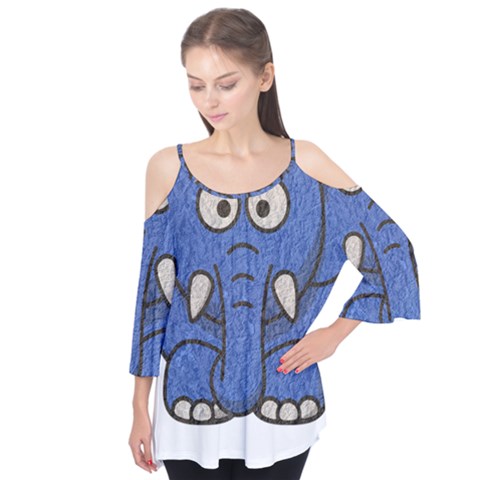 Elephant Animal Cartoon Elephants Flutter Tees by Sapixe